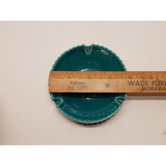 VTG MCM Hyalyn Pottery Ashtray Blue Porcelain Decor Western North Carolina 4" - Picture 8 of 10